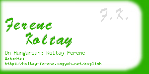 ferenc koltay business card